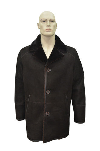 Zavelio Men's Sheepskin Coat H19 – Brown