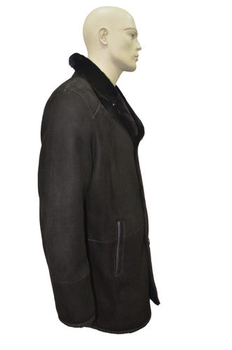 Zavelio Men's Sheepskin Coat H19 – Brown