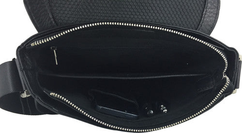 Zavelio Men's Leather Bag 842 – Black