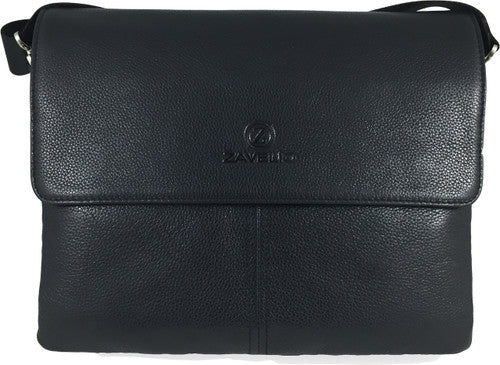 Zavelio Men's Leather Bag 840 – Black