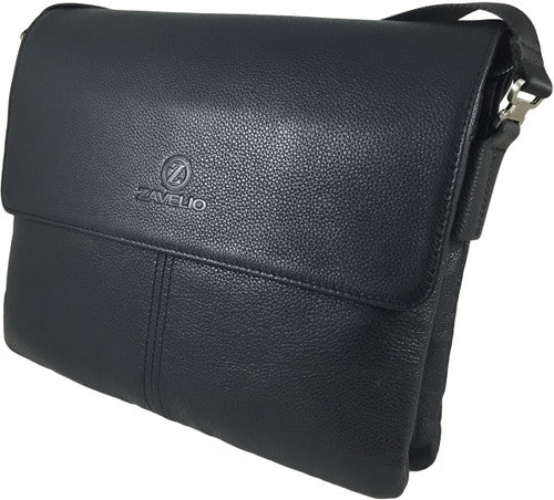 Zavelio Men's Leather Bag 840 – Black