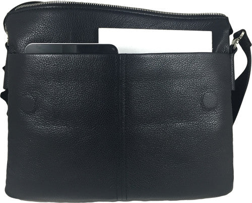 Zavelio Men's Leather Bag 840 – Black
