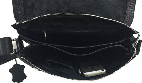 Zavelio Men's Leather Bag 840 – Black