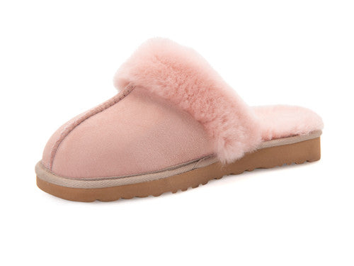 Zavelio Women's Sheepskin Slippers – Pink