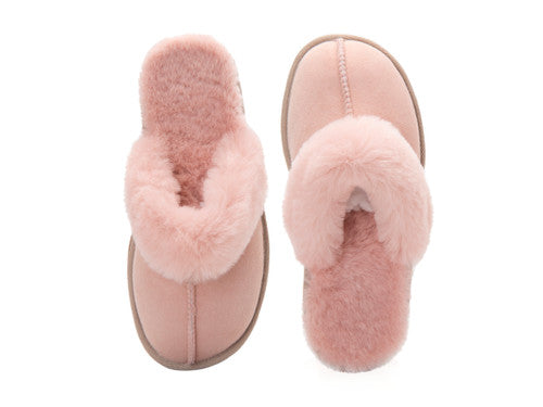 Zavelio Women's Sheepskin Slippers – Pink