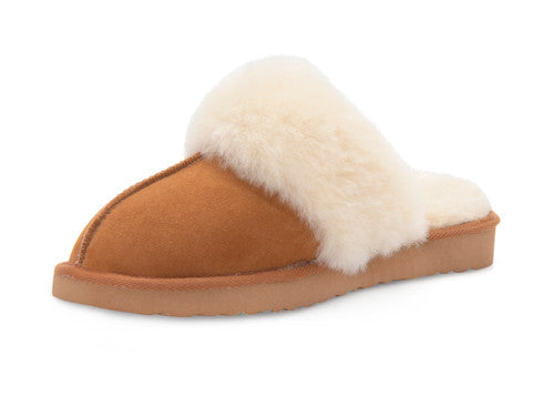 Zavelio Women's Sheepskin Slippers – Chestnut