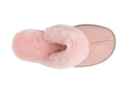 Zavelio Women's Sheepskin Slippers – Pink