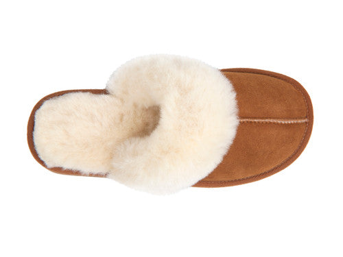 Zavelio Women's Sheepskin Slippers – Chestnut