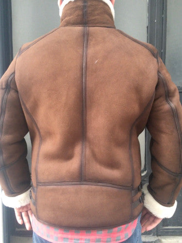 Zavelio Men's Shearling Bomber Jacket – Colour to confirm