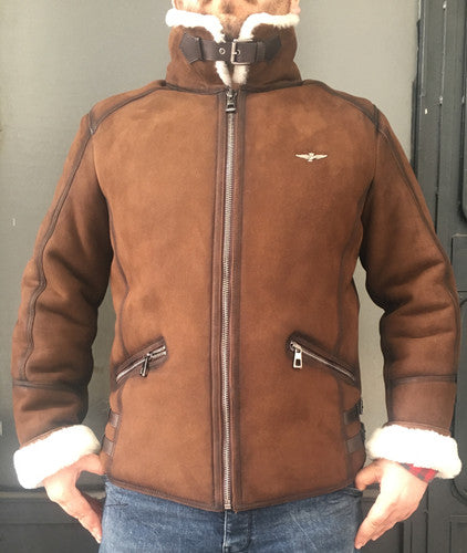 Zavelio Men's Shearling Bomber Jacket – Colour to confirm