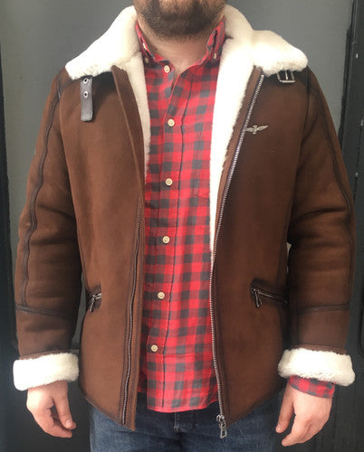 Zavelio Men's Shearling Bomber Jacket – Colour to confirm