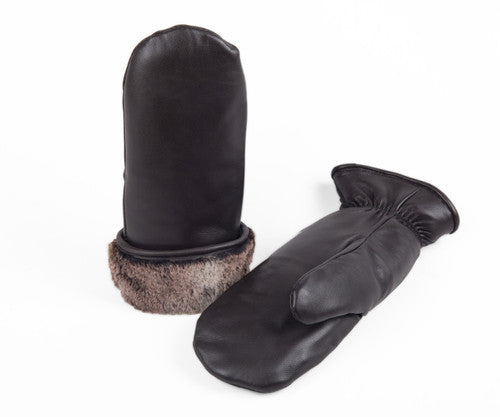 Zavelio Unisex Sheepskin Mittens – Brown