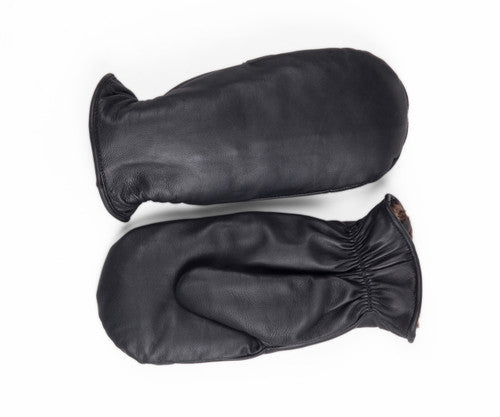 Zavelio Unisex Sheepskin Mittens – Black