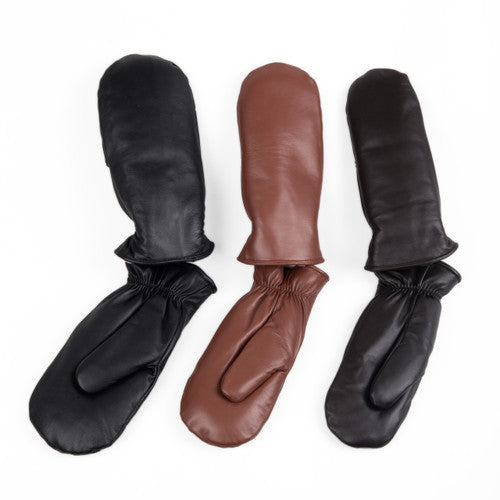 Zavelio Unisex wanten van schapenvacht – zwart