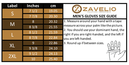Zavelio Men's Shearling-Lined Leather Gloves – Black