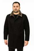 Zavelio Men's Sheepskin Coat RAMSES – Black