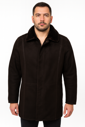Zavelio Men's Sheepskin Coat RAMSES – Brown
