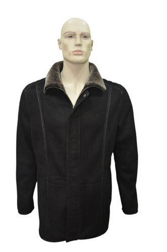 Zavelio Men's Sheepskin Coat RAMSES – Black