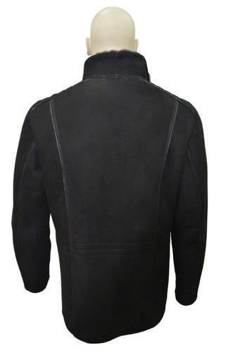 Zavelio Men's Sheepskin Coat RAMSES – Black