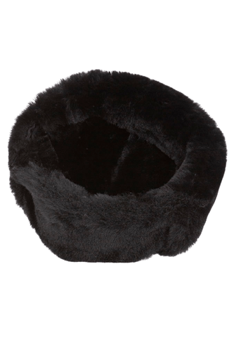 Zavelio Genuine Sheepskin Aviator Hat – Black Suede