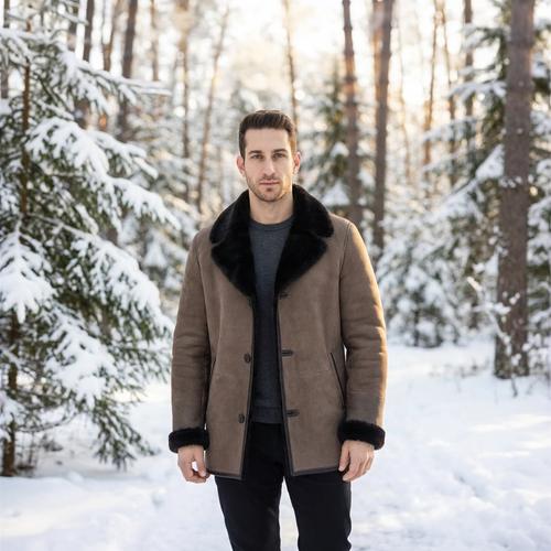 Zavelio Men's Shearling Coat – Colour to confirm