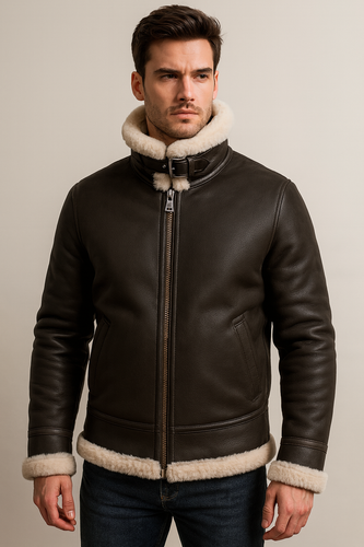 Zavelio Men's B-3 Shearling Jacket – Colour to confirm