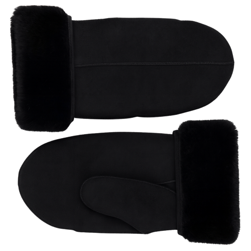 Zavelio Men's Sheepskin Mittens – Black Suede