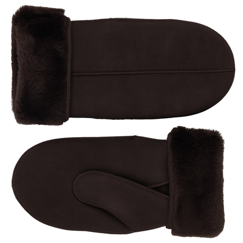 Zavelio Men's Sheepskin Mittens – Brown Suede