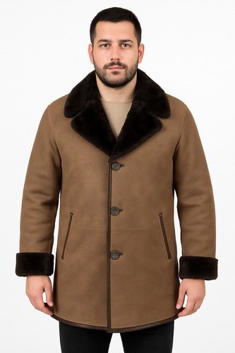 Zavelio Men's Shearling Coat – Colour to confirm