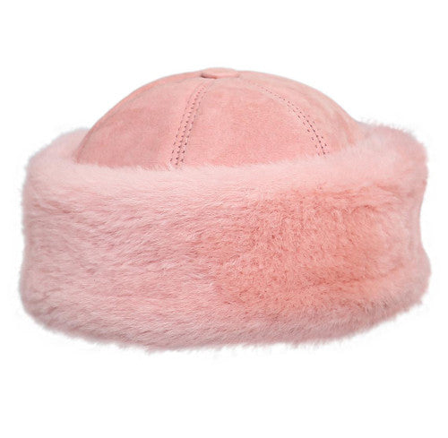 Zavelio Bonnet en peau de mouton – rose