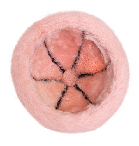Zavelio Bonnet en peau de mouton – rose