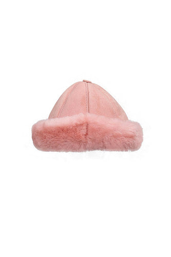 Zavelio Women's Sheepskin Bucket Hat – Pink