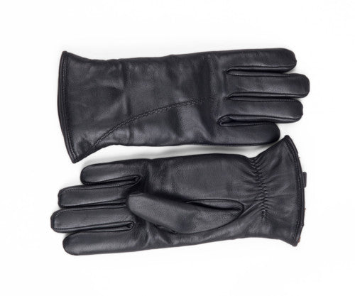 Zavelio Women's Shearling-Lined Leather Gloves – Black